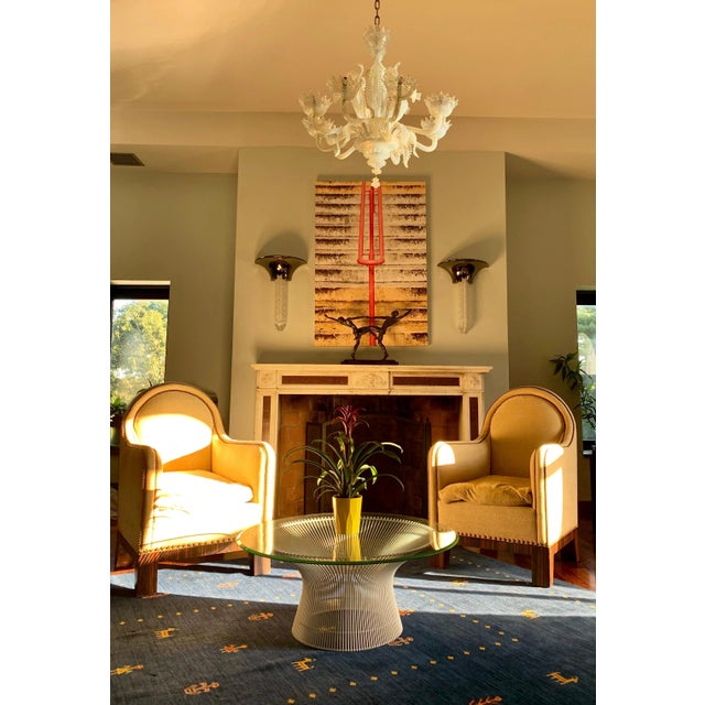 This Classic Knoll design coffee table was professionally resurfaced in white enamel, a fresh departure to the typical...