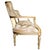 French Late 20th Century French Neoclassical Louis XVI Style Giltwood & Painted Settee With Champagne Velvet Upholstery For Sale - Image 3 of 10