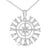 Contemporary Sterling Silver 1/2 Cttw Diamond Starburst Compass Medallion Pendant Necklace For Sale - Image 3 of 4