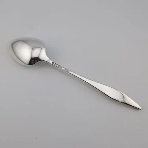Mid-Century Modern Late 20th Century Reed & Barton 'Lark' Sterling Silver Oval Soup Spoons- Set of 8 For Sale - Image 3 of 4