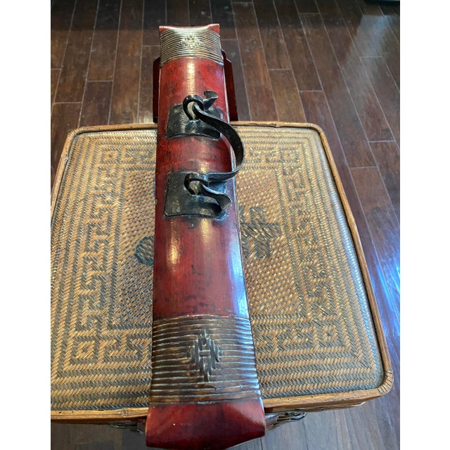 Vintage Chinese Three-Tiered Bamboo and Rattan Wedding Basket For Sale - Image 6 of 7