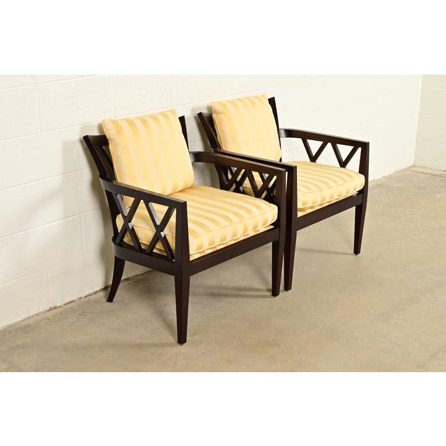 Barbara Barry for Baker Furniture Modern Regency Lounge Chairs, Pair For Sale - Image 15 of 15