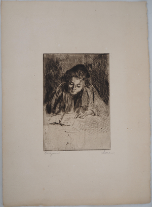 Maximilien Luce, Woman Reading (Eugénie), 1895, Original Signed Etching
