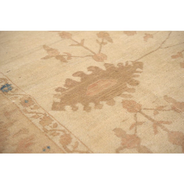 Textile 8x11 Peshawar Hand Knotted Wool Rug, Gold and Rust Oushak Design For Sale - Image 7 of 14