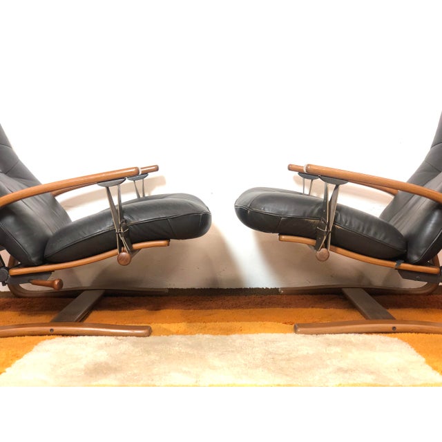 Black Vintage Armchairs from Westnofa, 1970s, Set of 2 For Sale - Image 8 of 18