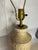 Mid-Century Modern Vintage French Glazed Porcelain Table Lamp With Brass Base 3-Way Switch For Sale - Image 3 of 9