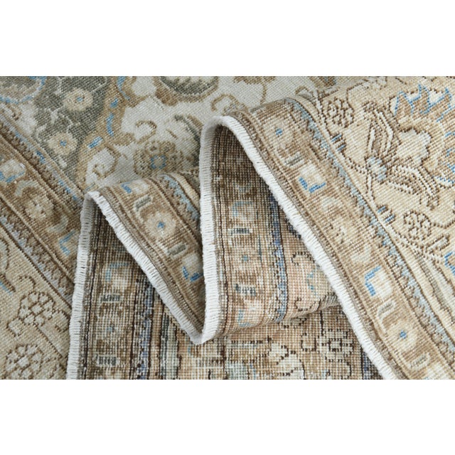 1970s Vintage Persian Handmade Wool Cotton Beige Area Rug For Sale - Image 11 of 11