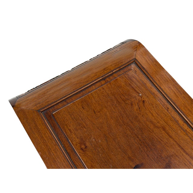 Vintage Brown Flower Open Work Apron Scroll Leg Low Kang Coffee Table Gb345 For Sale - Image 11 of 15