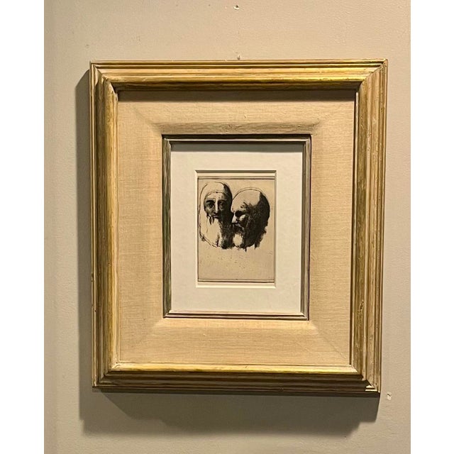 Figurative Mid 20th Century Harold W. Hogan Artist’s Proof Etching | Signed Original Figurative Print, Custom Framed For Sale - Image 3 of 9
