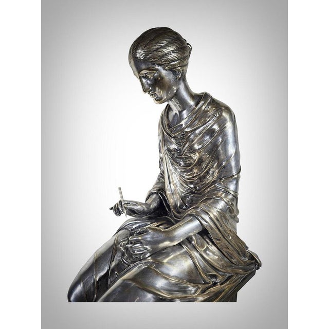 Bronze Sculpture Depicting Greek Lady Seated, 1875 For Sale - Image 11 of 14