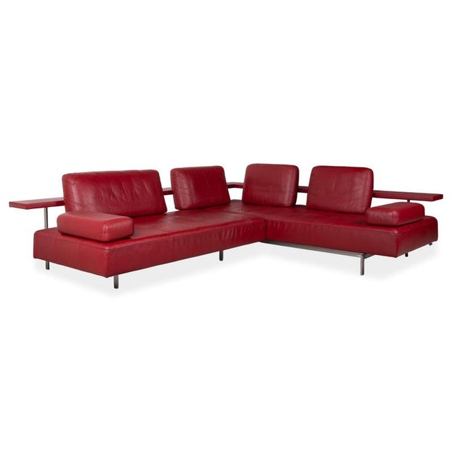 Dono 6100 Leather Corner Red Sofa with Manual Function by Rolf Benz For Sale - Image 4 of 18