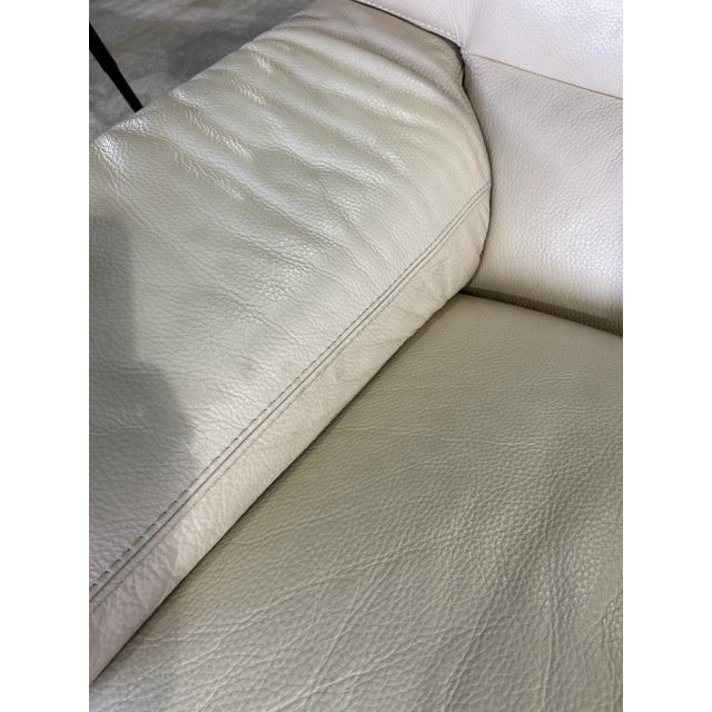 Roche Bobois Vintage Roche Bobois Cream Leather Sofa For Sale - Image 4 of 10