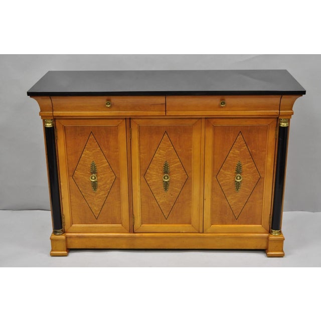 Late 20th Century Thomasville Grand Classics Empire Biedermeier Maple & Granite Sideboard Credenza For Sale - Image 18 of 18
