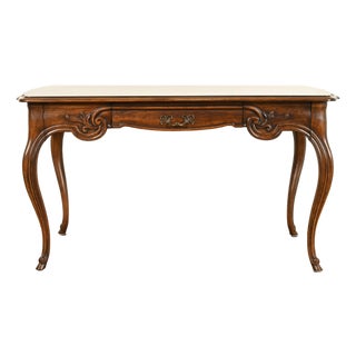 Tomlinson Furniture French Provincial Louis XV Carved Walnut Writing Desk | Circa 1950s For Sale