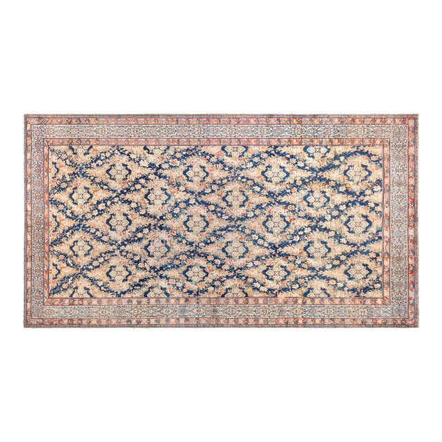 Authentic Persian Malayer Botanic Handmade Wool Rug For Sale