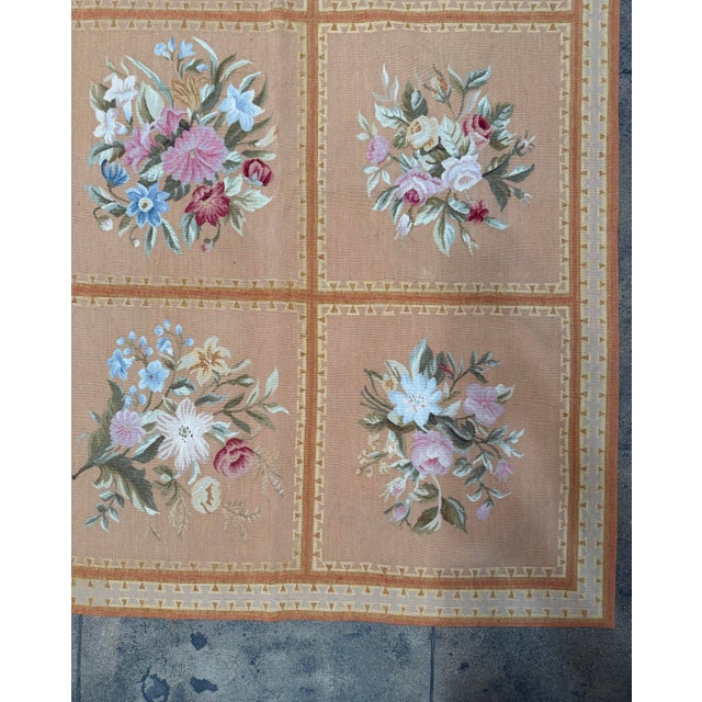 Bronze Antique French Aubusson Rug Circa 1950s For Sale - Image 8 of 10