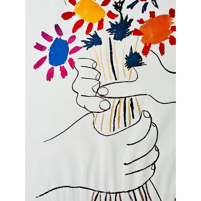 Beautiful lithograph “Mains au fleurs” by Pablo Picasso, published and printed by A/V Minerva, Copenhagen This piece has...