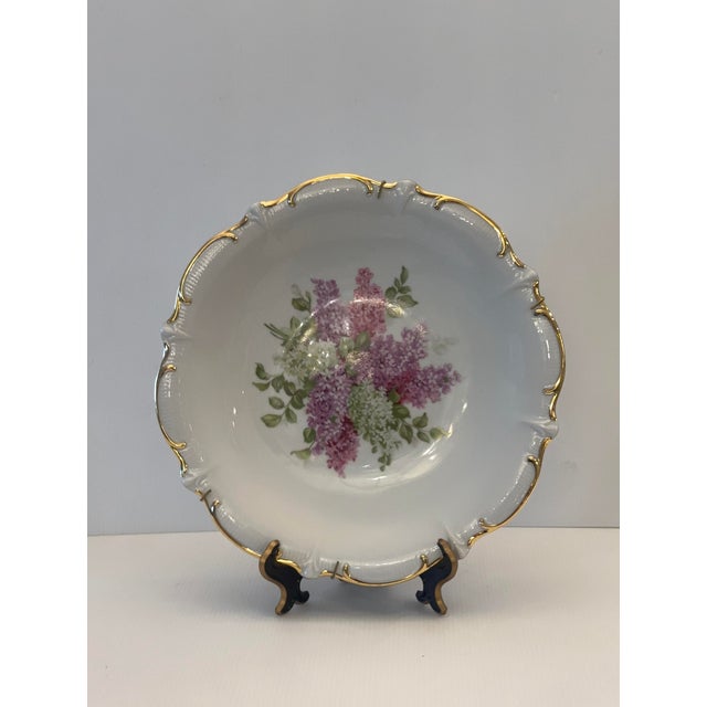 Arzbeg Porcelain Vintage Schuman Arzberg Bavaria Germany "Lilac Time" Scalloped Porcelain 12" Decorative Plate For Sale - Image 4 of 13