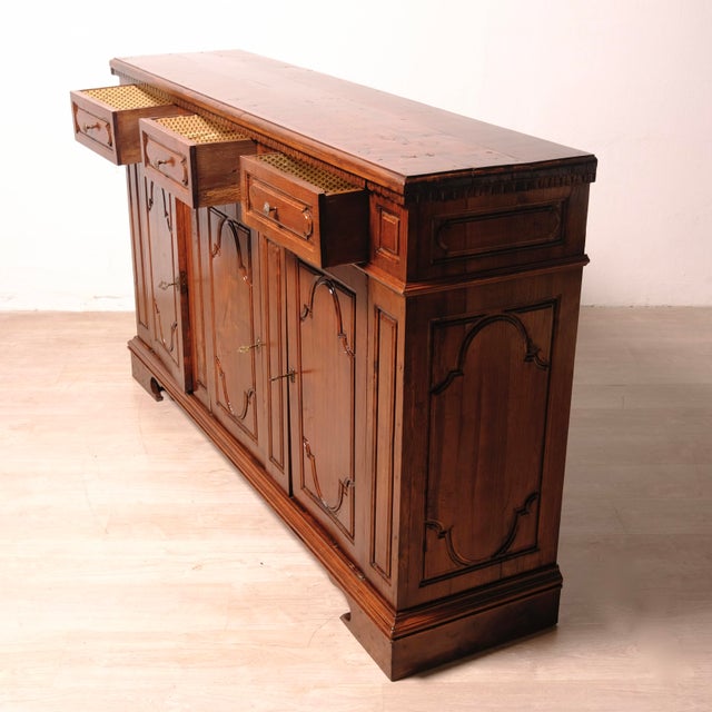 Italian Walnut Credenza, 1950s For Sale - Image 13 of 18