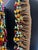 Authentic Kenneth Meyer tassel fringe trim in a rich multicolor palette featuring aqua, olive, berry, gold, and chocolate...