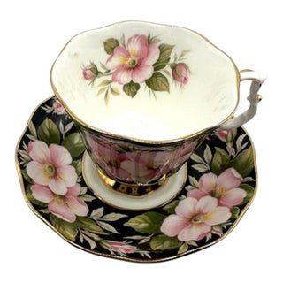 Vintage Royal Albert Alberta Rose Teacup and Saucer Set of One For Sale
