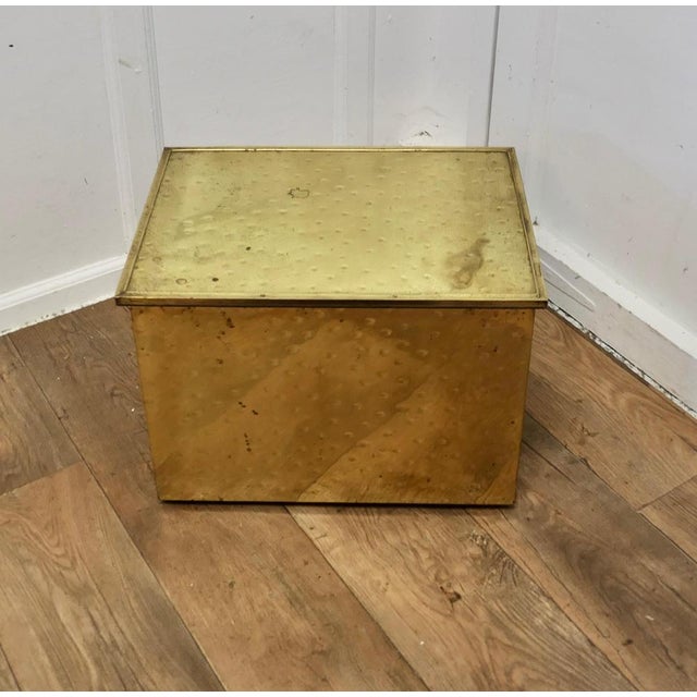 Antique Art Deco Brass Fireside Coal Box, 1910 For Sale - Image 3 of 8
