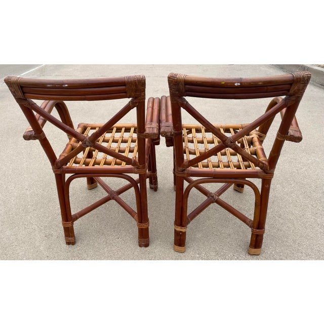 Mid 20th Century Vintage Paul Frankl Style Side Arm Chairs For Sale - Image 5 of 7