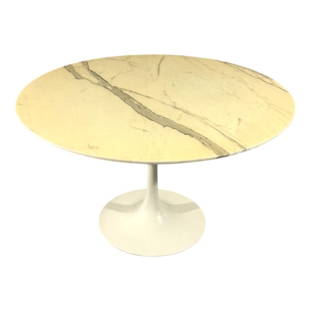 Round Marble Dining Table with Tulip Foot, 1960s For Sale