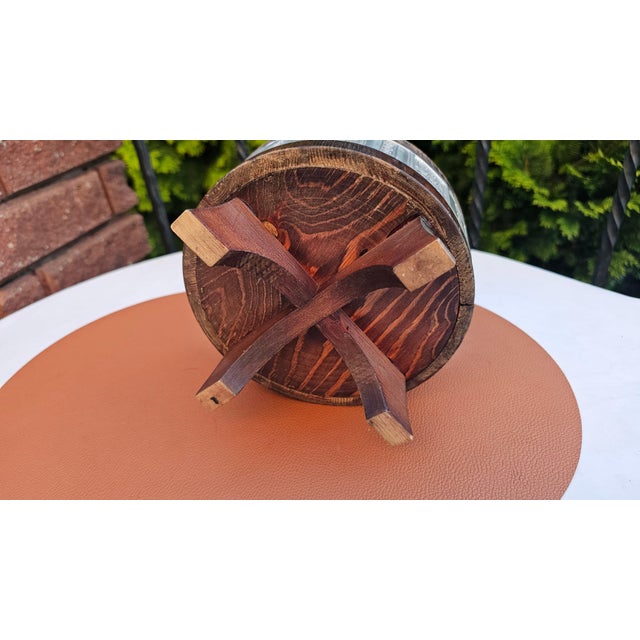 Wooden Planter with Pewter Rim, 1960s For Sale - Image 4 of 6
