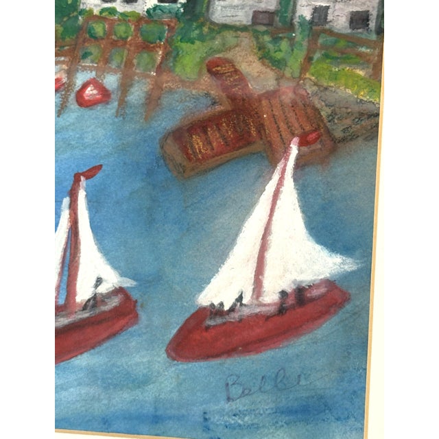 Drawing/Sketching Materials Original Signed and Framed Primitive Mixed Media Drawing Signed 'Belle' For Sale - Image 7 of 14