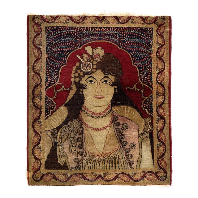 Pasargad DC Fine Antique Handmade Pictorial Rug For Sale