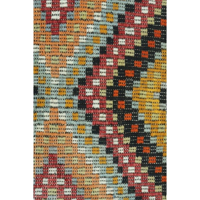 Orange 1960's Handmade Embroidered Kilim Runner - 29"x132" For Sale - Image 8 of 11