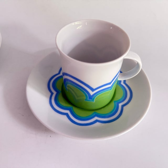1970s Berlin Coffee Cup, Saucer and Breakfast Plate by Hans-Theodor Baumann for Rosenthal Germany, 1970, Set of 3 For Sale - Image 5 of 8