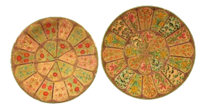 Kashmiri Papier Mache Hand-Painted Trays- a Pair