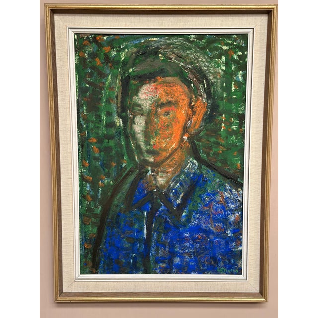 Leonard Digris, Portrait, 1960s, Oil Painting on Panel, Framed For Sale - Image 6 of 18