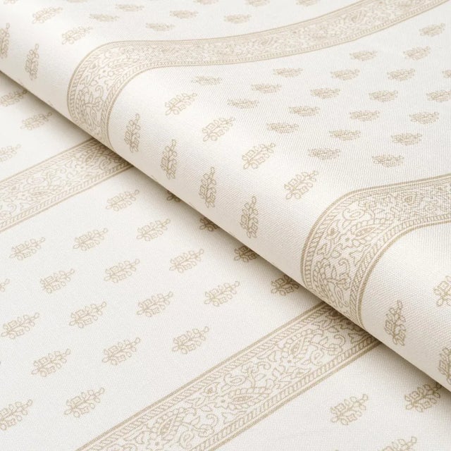 Schumacher SAMPLE - Schumacher Katsura Stripe Fabric In Sand For Sale - Image 4 of 4