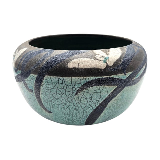 Late 20th Century Joy Imai Studio Ikebana Ceramic Bowl, Palo Alto, 7.5" For Sale - Image 5 of 12