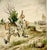 Heinz Geilfuß, The Hares Observe the Hunting Elite, Watercolor on Paper For Sale - Image 9 of 9