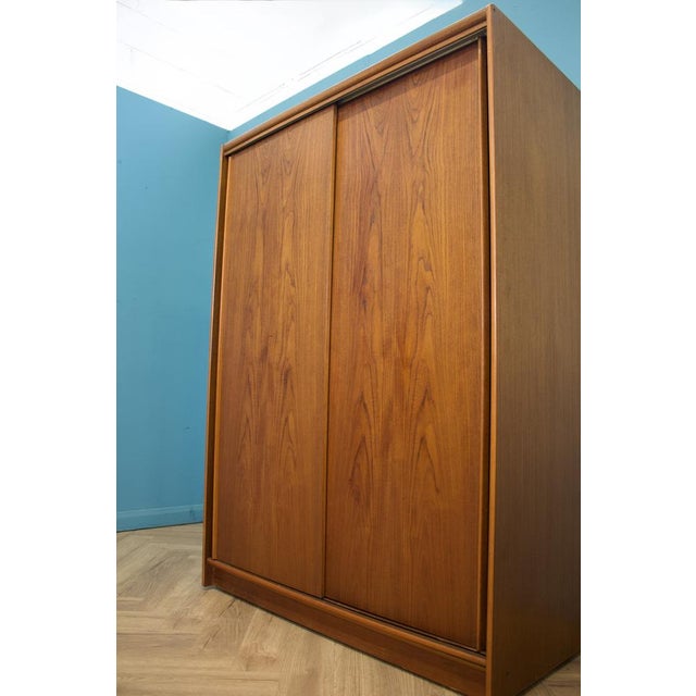 1960s Teak Double Sliding Door Wardrobe from Austinsuite, 1960s For Sale - Image 5 of 11