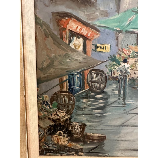 1950s Newly Framed Lovely Vintage Painting of Paris Street Scene For Sale - Image 5 of 9