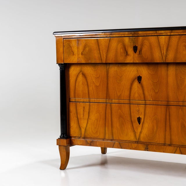 Black Antique Biedermeier Chest of Drawers, 1820 For Sale - Image 8 of 10
