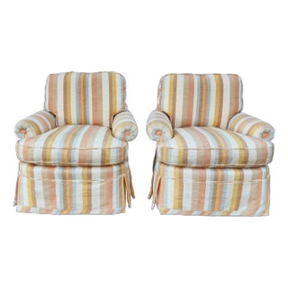 1990s Edward Ferrell-Lewis Mittman Custom Made Club Chairs -A Pair For Sale