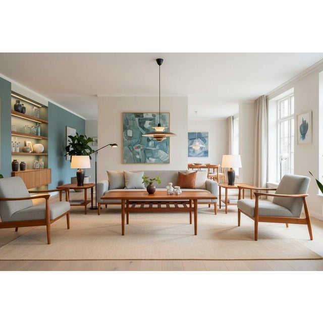 Brown Vintage Teak Coffee Table with Magazine Shelf and Profiled Edges by Grete Jalk for Glostrup, 1960s For Sale - Image 8 of 11