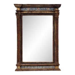 Italian Painted and Parcel Gilt Plaster Mirror For Sale