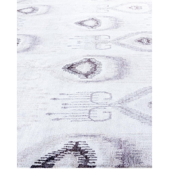 Solo Rugs Modern, One-of-a-Kind Hand-Knotted Area Rug - Ivory, 9' 2" x 11' 9" For Sale - Image 4 of 8