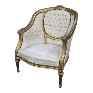 Louis XVI Style Tufted Bergere