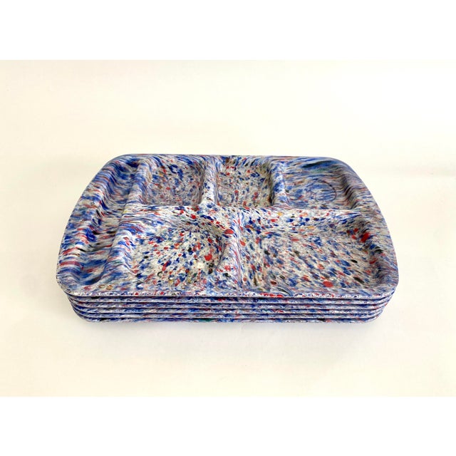 Melamine Divided Trays Red/White/Blue - Set of 6 For Sale - Image 4 of 7