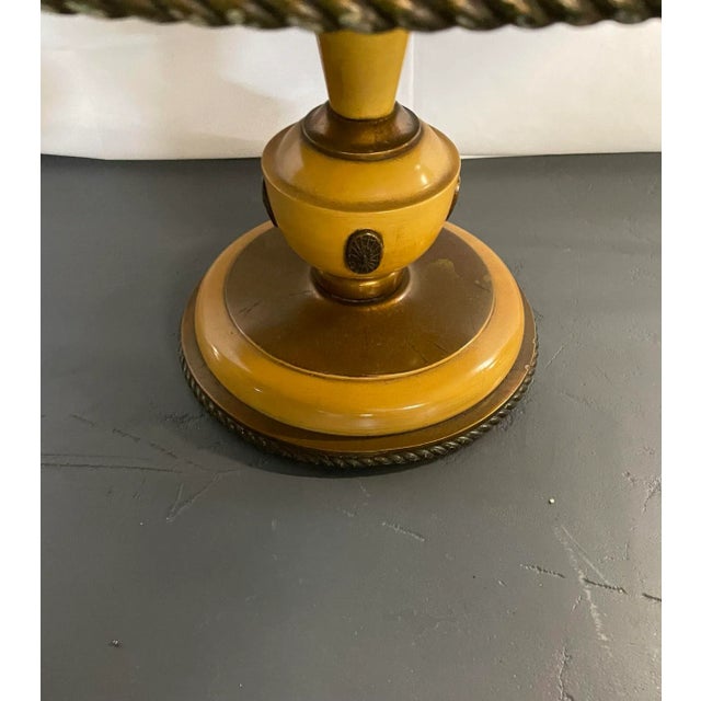 Pair of Neoclassical Low End / Side Tables, Jansen Style, Gilt, Glass Top For Sale In New York - Image 6 of 8