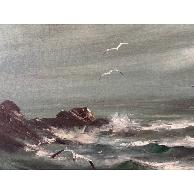 1950s Jose Luis Campuzano Oil on Canvas Large Seascape Painting For Sale In San Francisco - Image 6 of 9