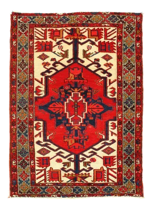 1970s Vintage Persian Hand Knotted Hamadan Rug 3'8'' X 5'2''